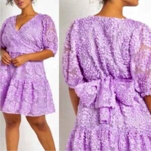 NWT Eloquii Purple Textured Mini Dress Size 24